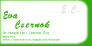 eva csernok business card